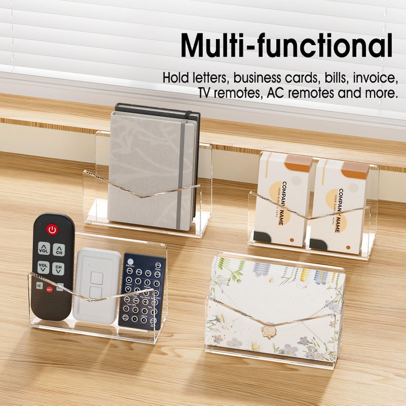 KTRIO Acrylic Mail Holder, Clear Mail Organizer Countertop, Letter Envelope Holder for Desk, Mail Sorter Letter Stand for Home Office School - Image 4